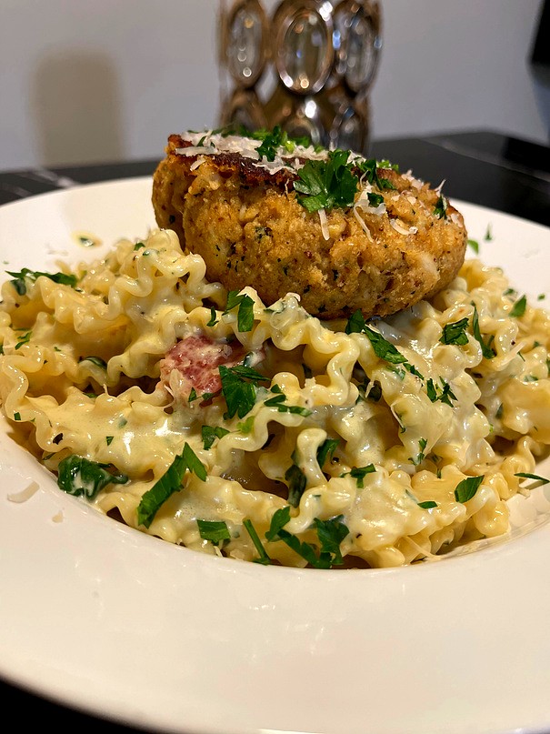 Crab Cake Pasta