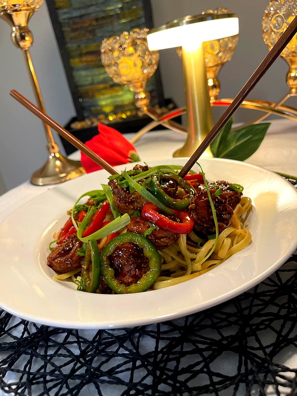 General Tso Shrimp Scampi